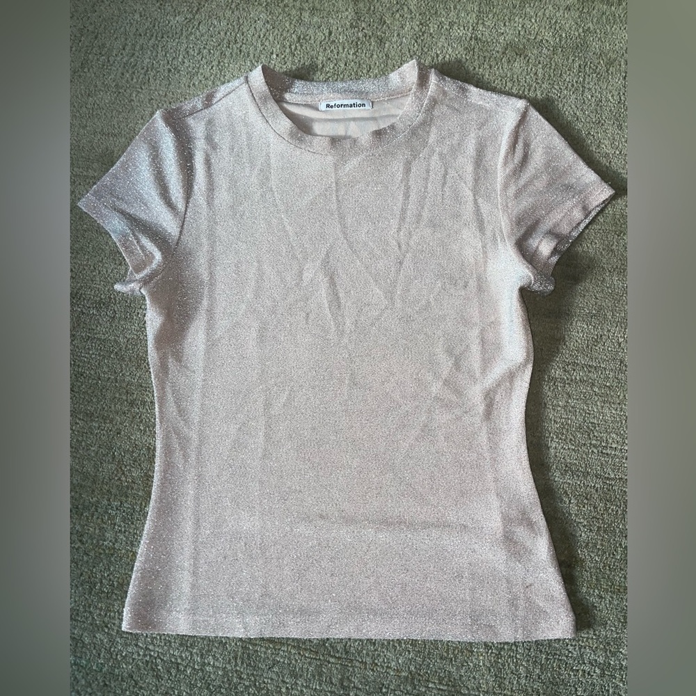 Reformation Sparkly Pink Top